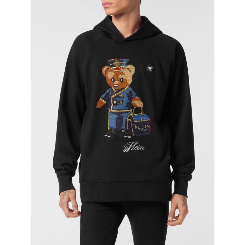 Philipp Plein Men Philipp Plein Cotton Hoodie With Teddy Bear Print